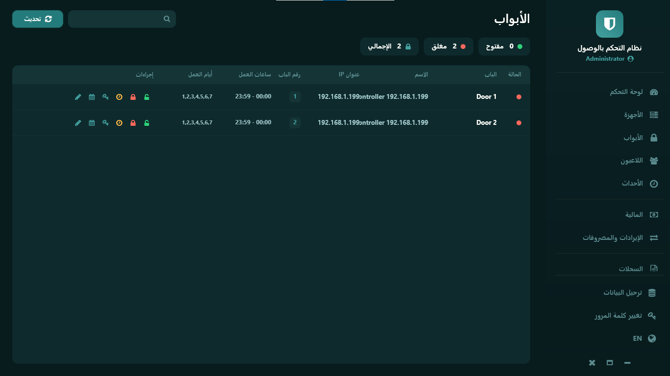 صفحة الأبواب